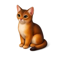 Abyssinian Cat isometric 3D icon for pet, animal, and veterinary design projects