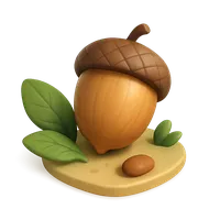 3D isometric icon of Acorn