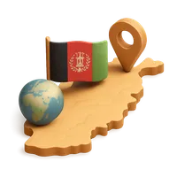 3D isometric icon of Afghanistan