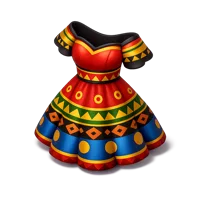 African Dress isometric 3D icon for traditional clothing, cultural fashion, and heritage-themed designs