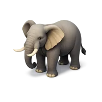 African Elephant isometric 3D icon for wildlife, safari, zoo, and nature themed design projects