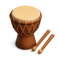 3D isometric icon of African Drum