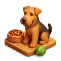 3D isometric icon of Airedale Terrier