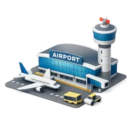 Airport isometric 3D icon for travel, aviation, and transportation design projects