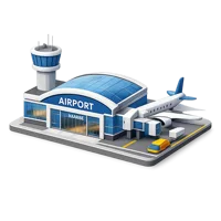 Airport Terminal isometric 3D icon for travel, aviation, and transportation design projects