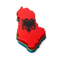 Albania isometric 3D icon for travel, geography, and country-themed visual content