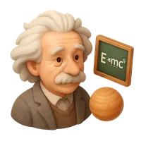3D isometric icon of Albert Einstein