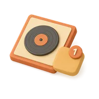 3D isometric icon of Album Cover