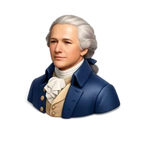 Isometric 3D icon of Alexander Hamilton for history, biography, and education content