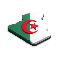 Isometric 3D Algeria icon for free download, suitable for travel, geography, and country-themed designs.