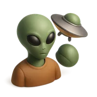 3D isometric icon of Alien