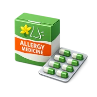Isometric 3D allergy medicine icon for healthcare, pharmacy, and treatment visuals