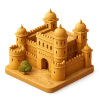 3D isometric icon of Amber Fort