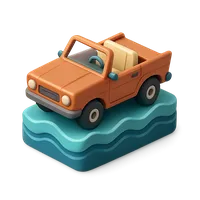 3D isometric icon of Amphibious Car