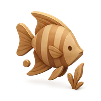 3D isometric icon of Angelfish