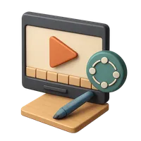 3D isometric icon of Animation