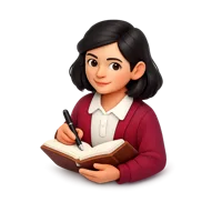 Anne Frank isometric 3D icon for history, education, biography, and cultural heritage projects