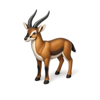 Isometric 3D antelope icon inspired by an eland, suitable for wildlife, safari, and nature-themed designs
