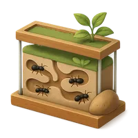 3D isometric icon of Ant farm
