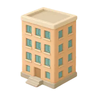 3D isometric icon of Apartment Building