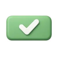 Approve button 3D icon in a premium front-facing style for UI actions, confirmation states, and interface controls