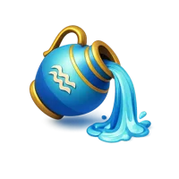 Aquarius zodiac sign isometric 3D icon for astrology, horoscope, and celestial themed designs