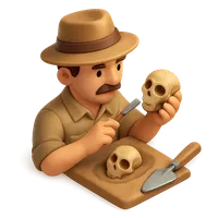 3D isometric icon of Archaeologist
