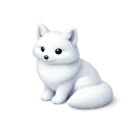 Sleeping Arctic Fox isometric 3D icon for wildlife, winter, and nature-themed designs