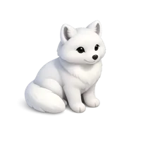 Isometric 3D Arctic Fox icon for wildlife, nature, and animal themed design projects