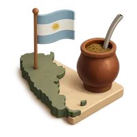3D isometric icon of Argentina