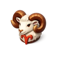 Aries zodiac sign isometric 3D icon for astrology, horoscope, and zodiac-themed designs