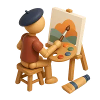 3D isometric icon of Artist