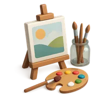 3D isometric icon of Art Workshop