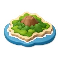 Ascension Island front-facing 3D UI icon for travel, geography, and map interfaces