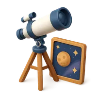 3D isometric icon of Astrophotography