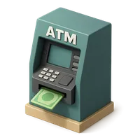 3D isometric icon of ATM