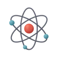 3D isometric icon of Atom