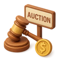 3D isometric icon of Auction