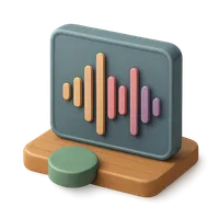 3D isometric icon of Audio Waveform