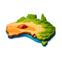 Australia isometric 3D icon for travel, geography, tourism, and map-related designs