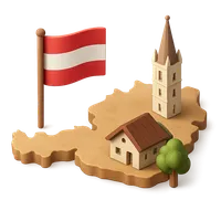3D isometric icon of Austria