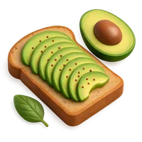 3D isometric icon of Avocado Toast