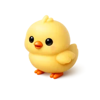 Baby Chick isometric 3D icon for free download, cute young farm bird for spring, Easter, and animal themed designs.
