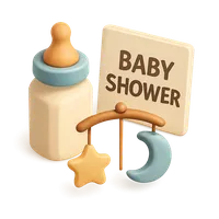 3D isometric icon of Baby Shower