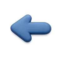 Front-facing Back Arrow 3D icon for UI navigation, app buttons, and interface design