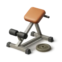3D isometric icon of Back Extension Bench