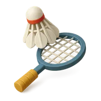 3D isometric icon of Badminton