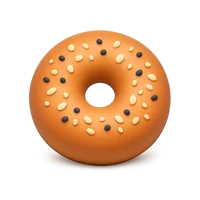 Front-facing bagel 3D icon for food apps, breakfast menus, cafe branding, and restaurant UI design