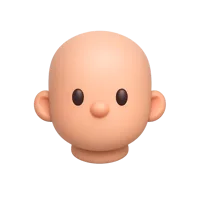 Front-facing 3D icon of a bald man with medium-light skin tone for profile, avatar, and user interface design.