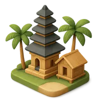 3D isometric icon of Bali